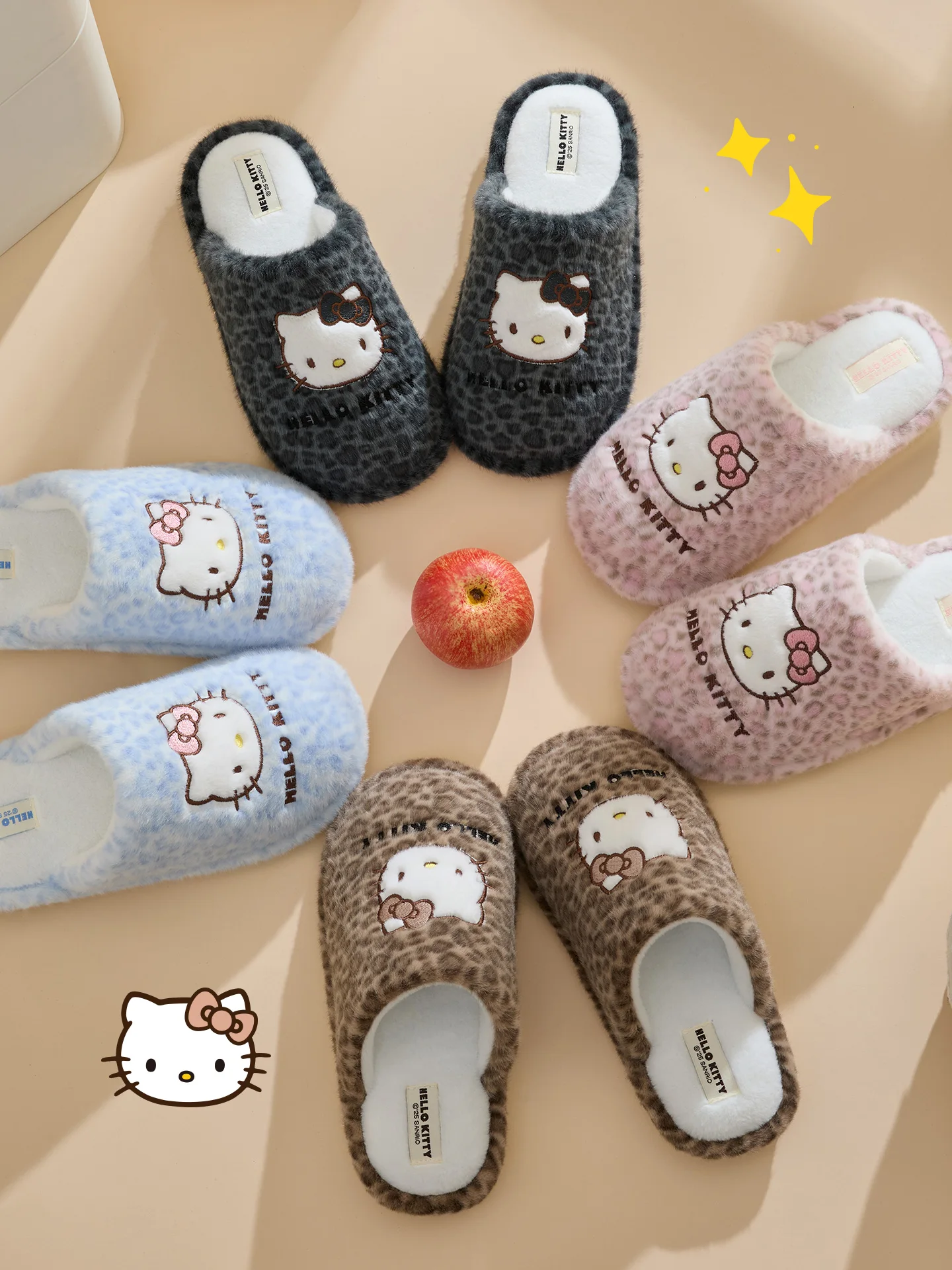 New Winter Lovely Women's Slippers Home Cute Cartoon Cotton Slippers Christmas Deer Non-Slip House Shoes
