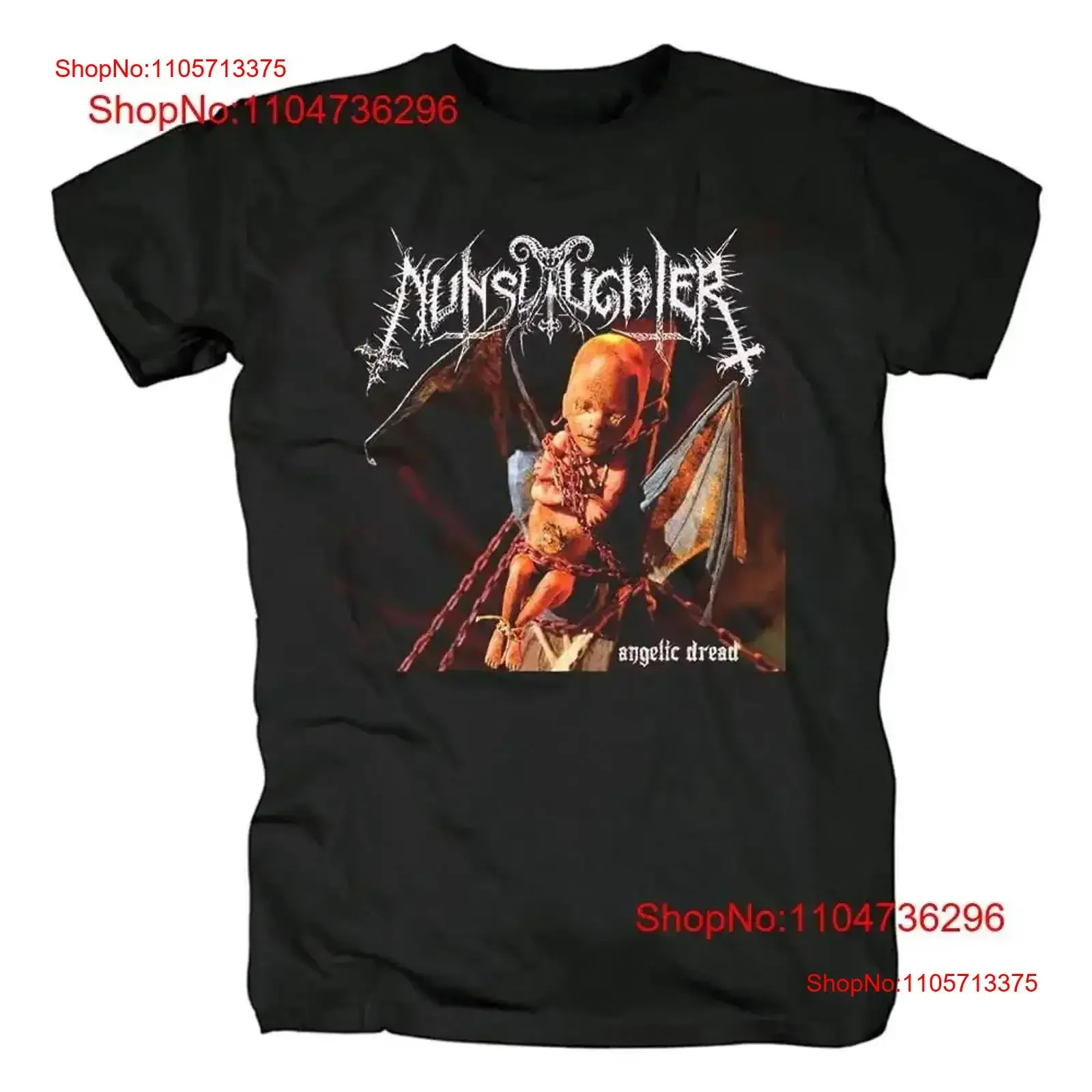 Nunslaughter Angelic Dread Cotton Black Full Size S 5XL T Shirt DO202 vintage Washed graphic streetwear Slightly vintage