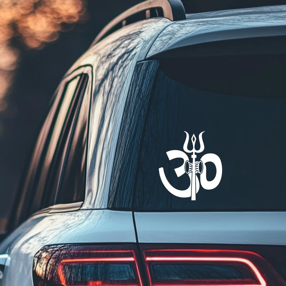 

1pc Hindu Yoga Trident Waterproof Vinyl Car Sticker Divine Spiritual Graphic Decal Car Motorcycle Helmet Laptop Exterior Decal