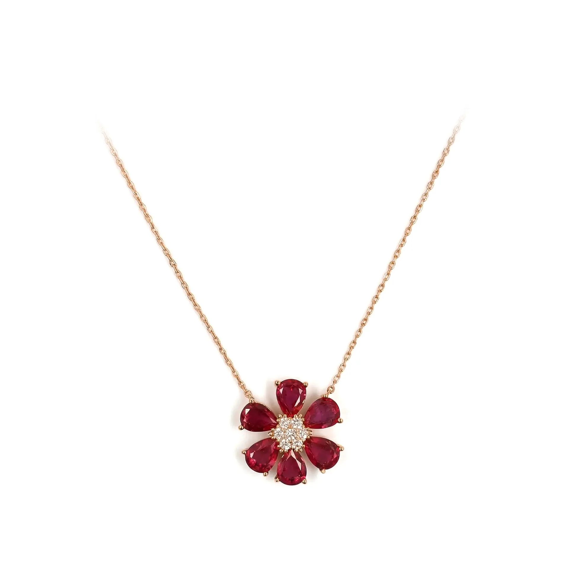 

2026 new diamond inlaid flower necklace suitable for women's jewelry wedding gifts