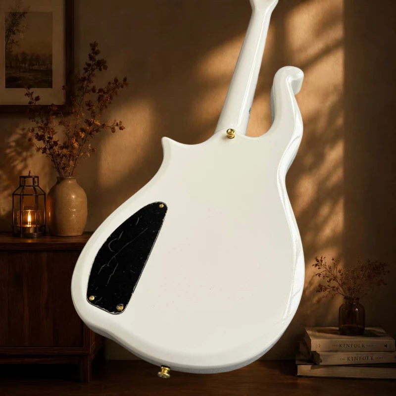 White Music Prince Electric Guitar Spiral Cirrus Headstock Design Cloud-Streamline Solid Body 22 Frets Maple Neck Free Delivery