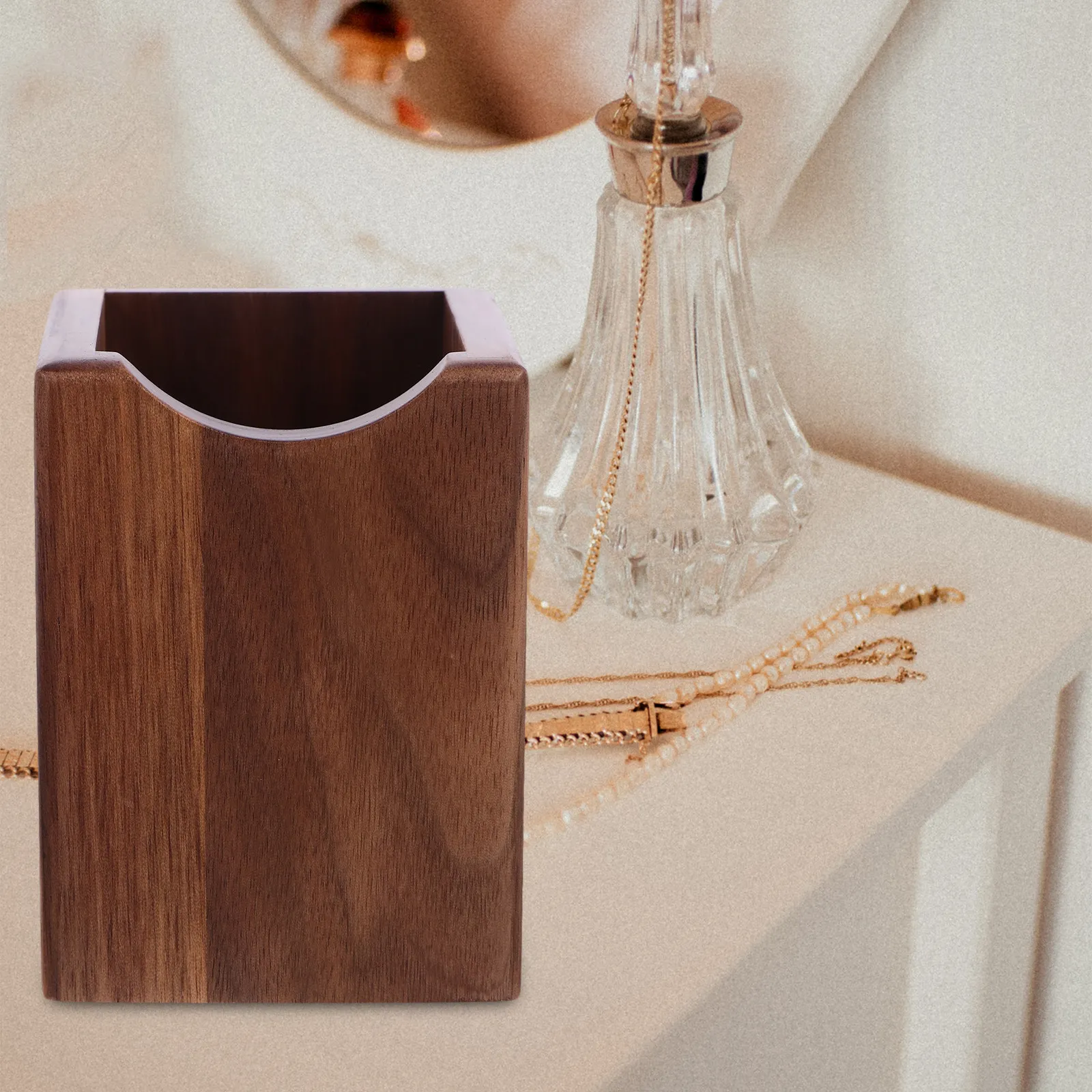 

Modern Wooden Pen Holder Multi Function Desk Organizer for Office Home School Stationery Storage Container Pen Cups for