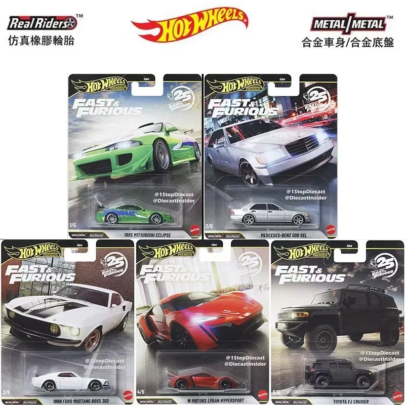 Mattel Hot Wheels Genuine Original 1/64 2026 Fast & Fusion Hnw46 N 25Th Anniversary Mitsubishi Eclipse Mercedes-Benz Laiken Toyota Land Cruiser Collectible Car Toy Vehicle Diecast Birthday Holiday Gift