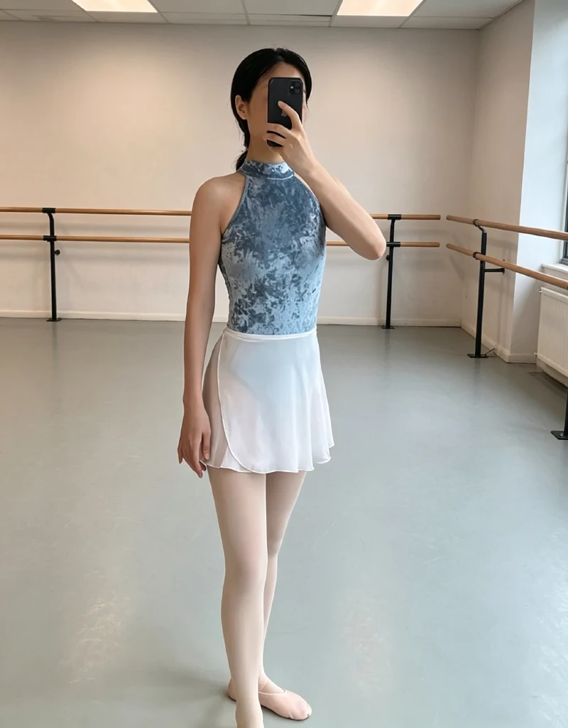 Damen Chiffon Ballettrock Kleiner Schürzen-Tutu Einfarbiger Übungs-Trikotrock Hochwertige Elegante Tanzkleidung für Erwachsene – Detail 4
