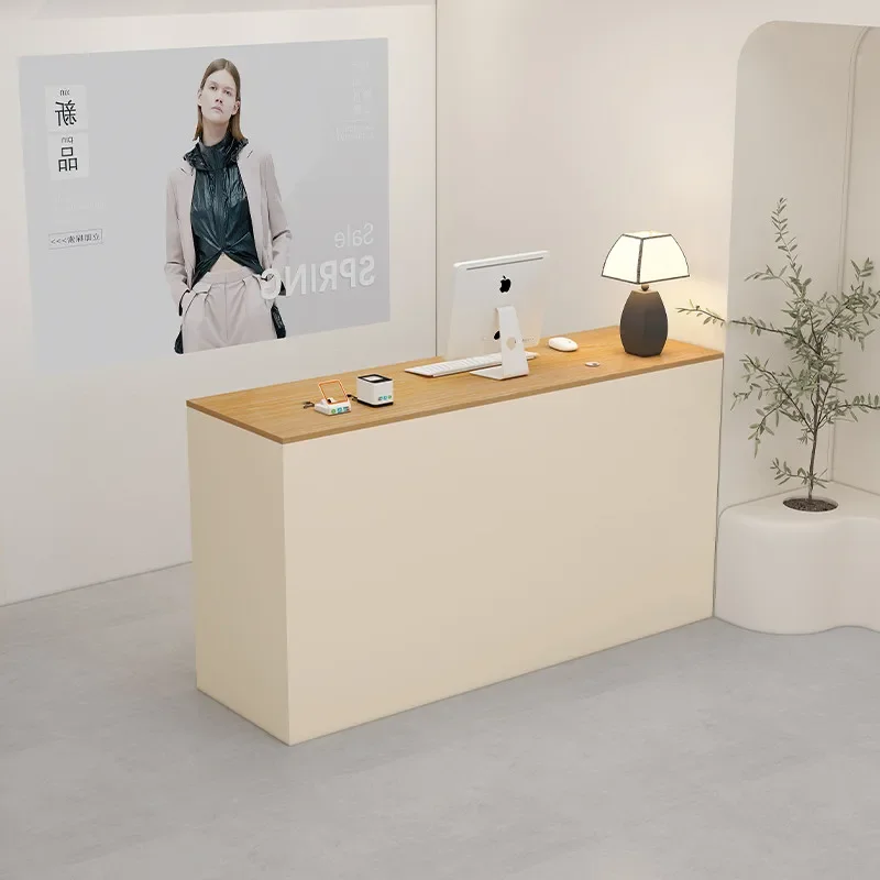 Simple Modern Reception Desk France Outfit Shop Originality Shopping Center Counter Commercial Furniture Réception Et Table FYRD