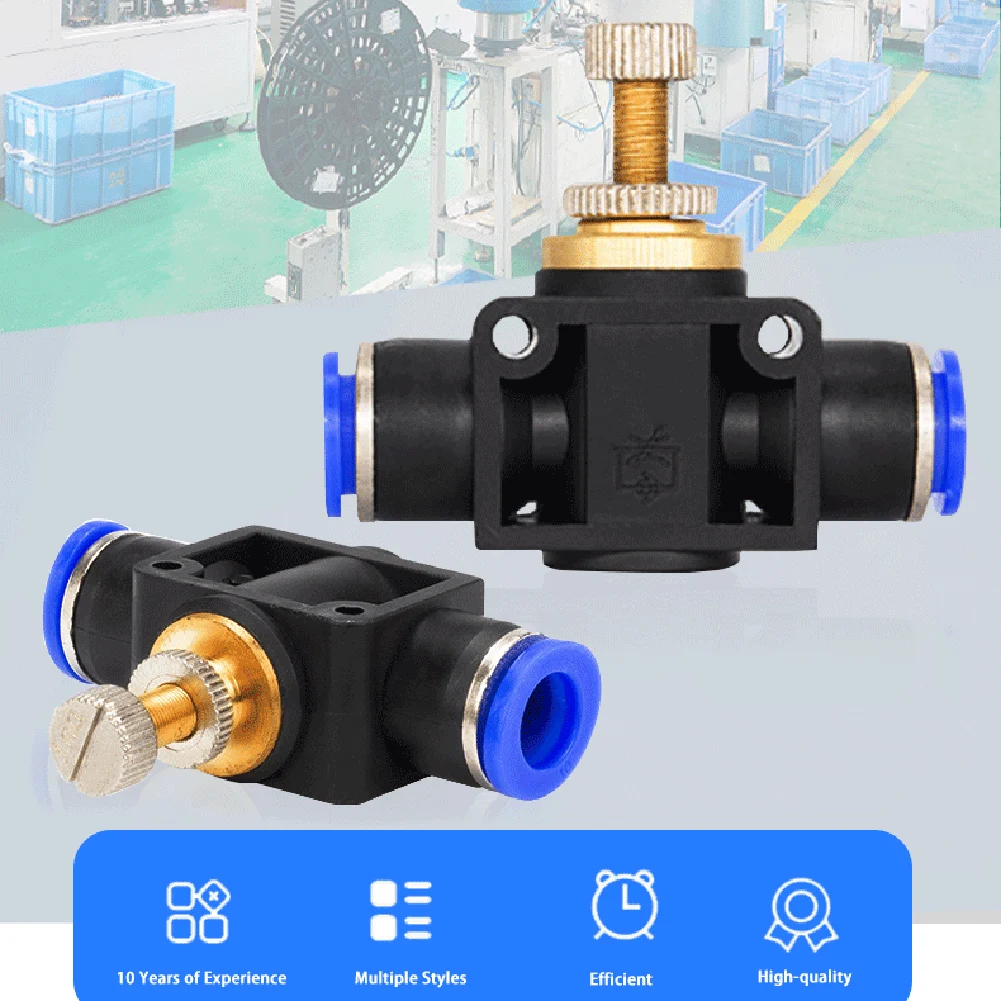 SA4/6/8/10 منظم تدفق الهواء الهوائي 4-12 مللي متر أنبوب خرطوم Od تدفقات الغاز ضبط صمامات التحكم في سرعة الهواء المناسب للرشاشات