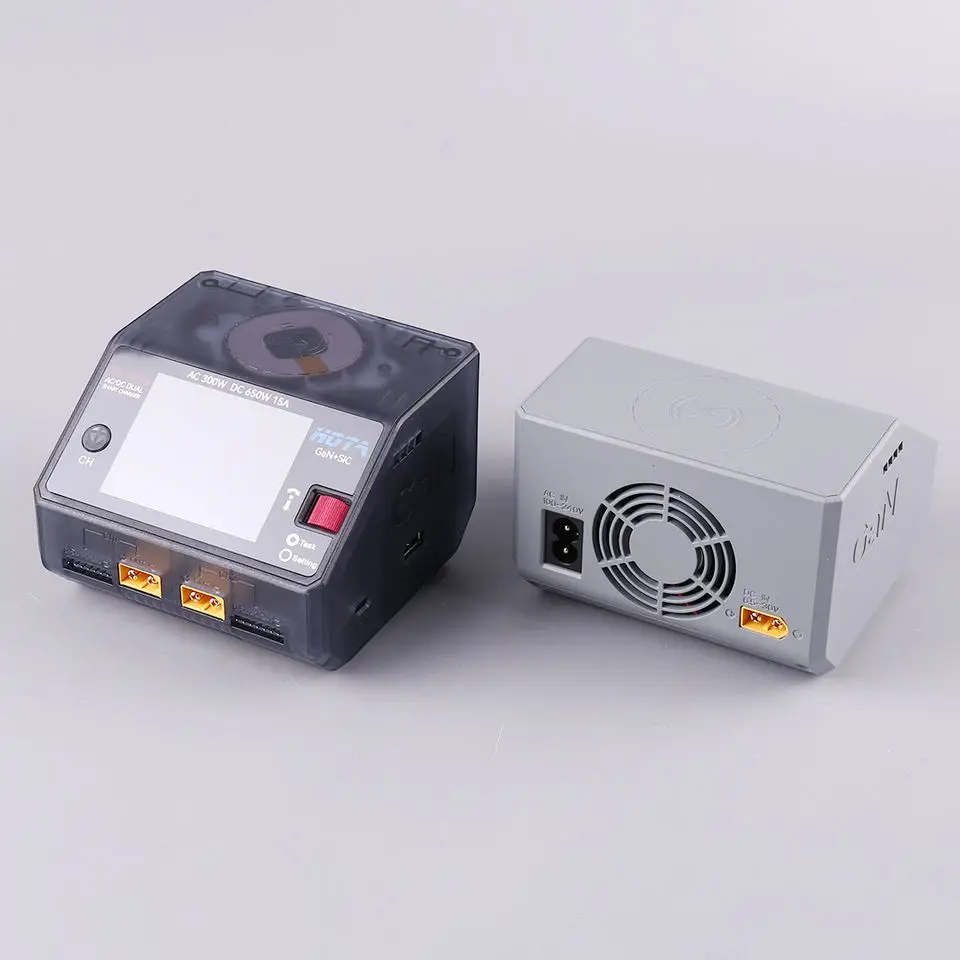 HOTA D6 Ultra Dual Channel Intelligent Charger Gallium Nitride AC300W DC650W 15A Aircraft Model FPV LIPO Lithium Battery