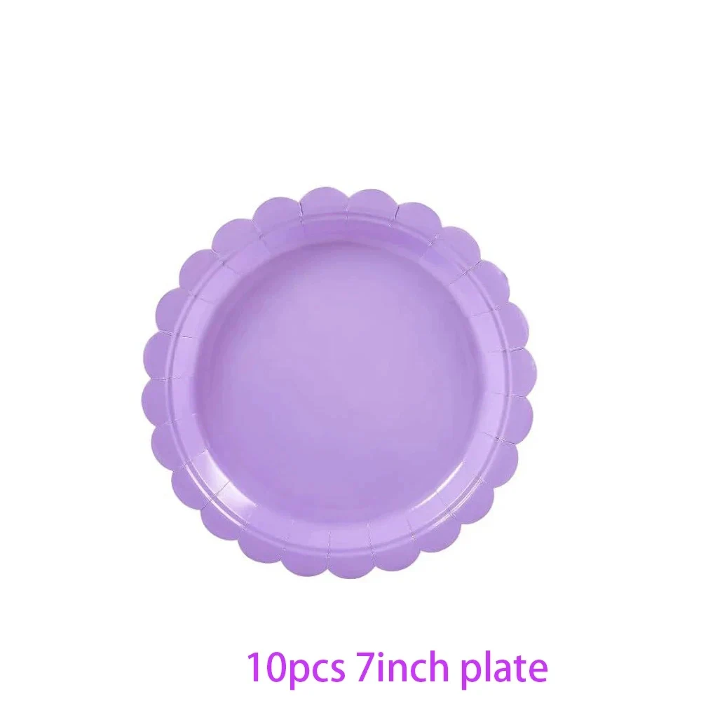 Purple Lavender Theme PartyTableware Set Suitable Cups and Plates PaperTablecloth for Wedding Party Birthday Party Supplies