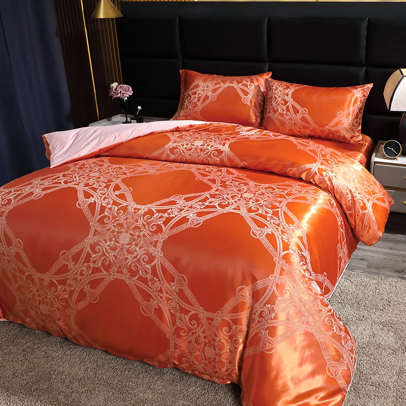 3pcs European-style Light Luxury Jacquard Bedding Set Includes 1pc Duvet Cover and 2pcs Pillowcases (filling Not Included)
