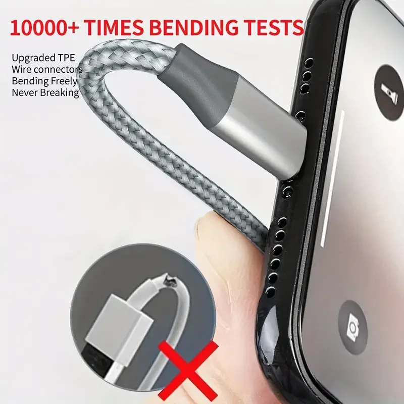 2.4A Fast Charging Cord Mobile Phone Charger Data Wire USB Cable For iPhone 11 12 13 14 Pro X XS Max 6 7 8 Plus SE iPad