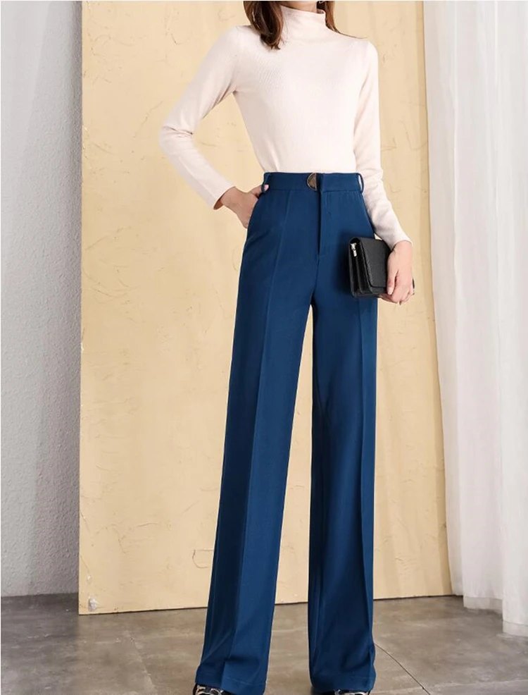 new spring autumn office lady Fashion casual plus size brand female women high waist straight pants