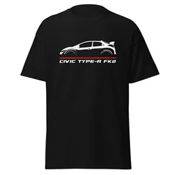 2024 T-Shirt męski na co dzień Hondas Civic Type-R FK2 2016-2021 entuzjasta T-Shirt graficzny lato krótkie rękawy 100% bawełniana S-3XL koszulka