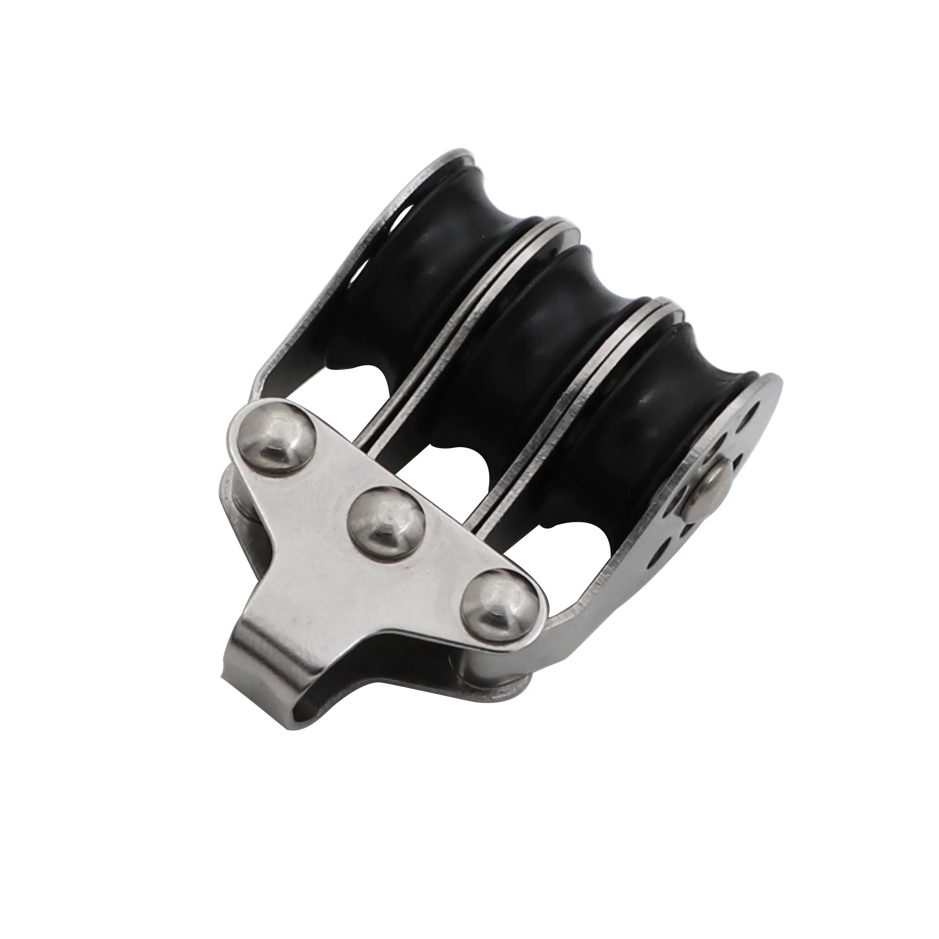 5 Pieces Three-wheel Stainless Steel Marine Rope Pulley Metal Shell Pulley Plastic Mini Pulley Block Stringing Equipment