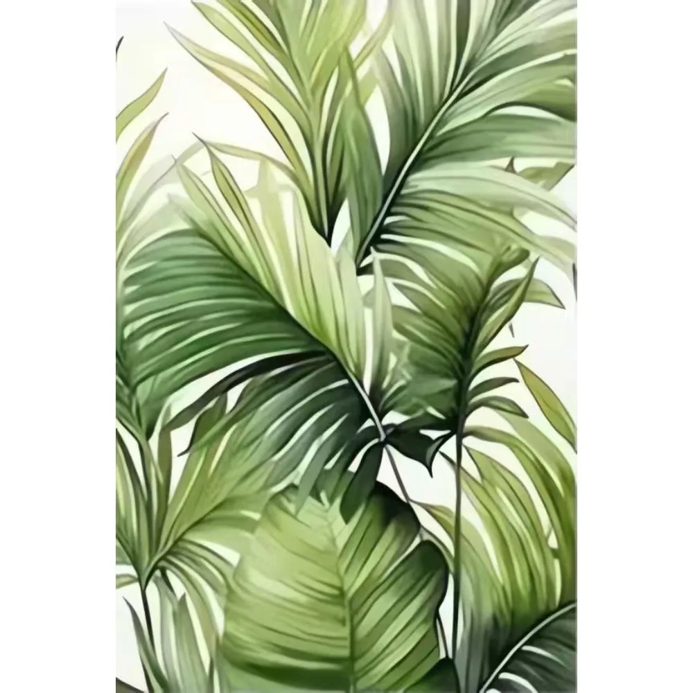 1/3PCS Frameless, Tropical Watercolor Leaf Print, Plant Wall Art, Banana, Monstera, Palm Leaf Poster, Living Room Decoration, view 4