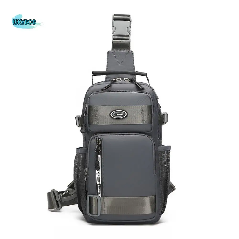 

All-Match Shoulder Bag Men Chest Bag Multifunction Cloth Sports Message Bag Solid Color All-match Crossbody Bag Men