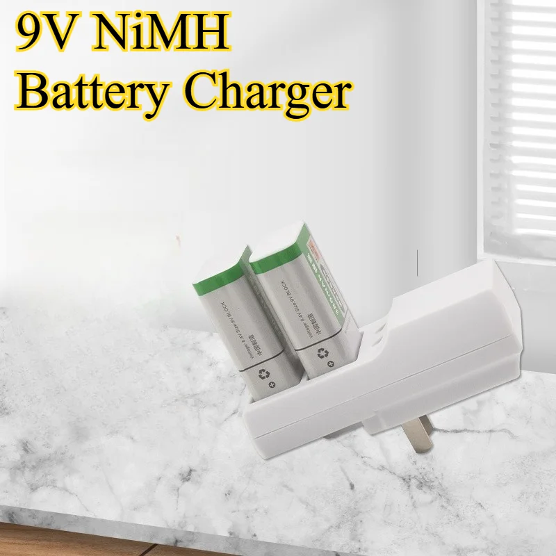 

9V NiMH Rechargeable Battery Charger AC 220V/50Hz Input for 9V NiMH Batteries LED Indicator with Universal 9V Battery Charger