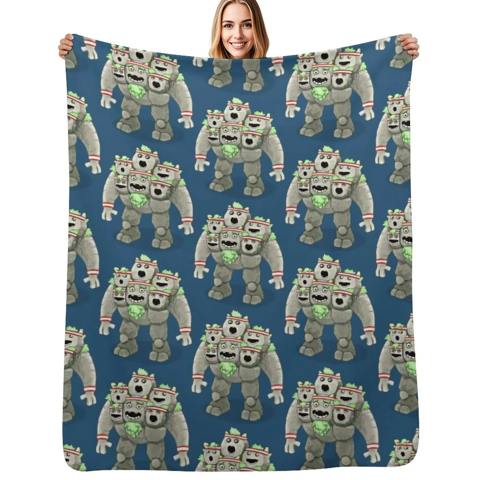 

My Singing Monsters character Quarrister Throw Blanket Cozy Throw Blanket Birthday Gift for Him Her