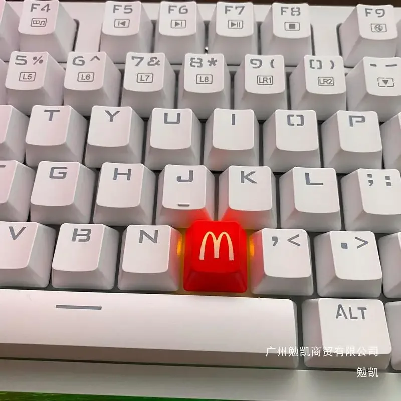 New Fast food restaurant keycap M pattern golden arch mechanical keyboard single personalized translucent R4 high ABS material