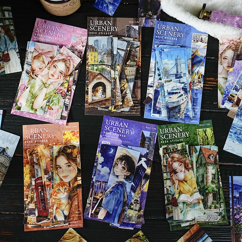 Autocollants de papeterie Kawaii, 20 pièces/lot, autocollants décoratifs pour agenda, ville des splendeurs, autocollants mobiles pour scrapbooking, autocollants artisanaux pour bricolage