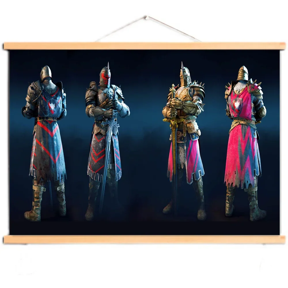 

Nordic Wall Art Canvas Pictures Vintage Knights Templar Poster Wooden Scroll Hanging Painting Printed Home Living Room Decor F5