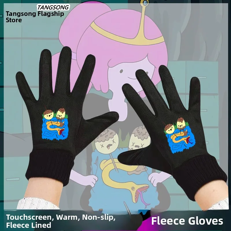 

Princess Touch Screen Winter Cycling Gloves Fleece Lined Unisex Warm Biking Mittens Youthful Design Polyurethane Elastic Fiber
