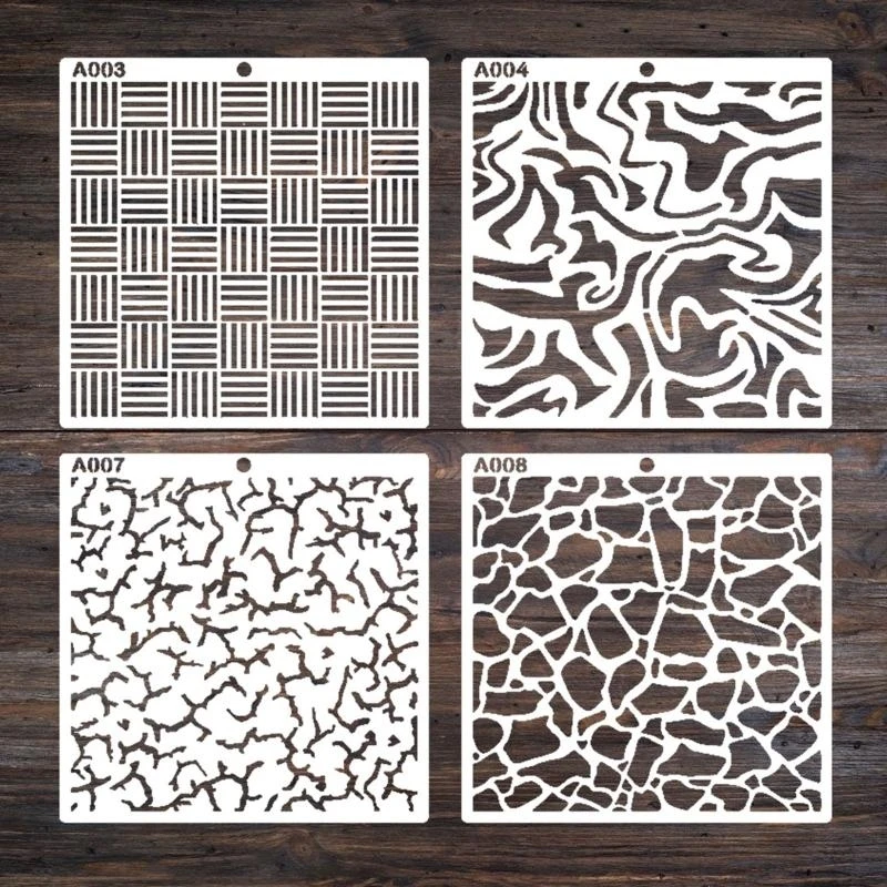 62KA 16PCS uitgeholde schildersjablonen Tekeningsjablonen Grote PET-sjablonen