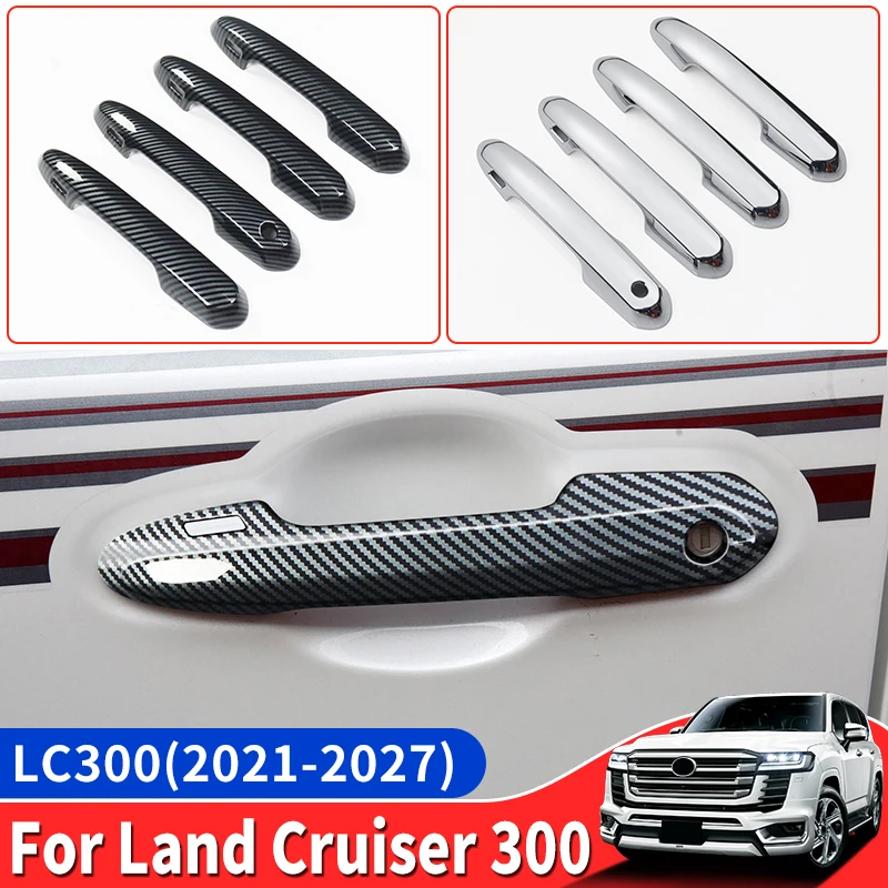 For Toyota Land Cruiser 300 LC300 J300 2021-2027 Outside Door Handles Decoration Exterior upgraded Accessories Chrome Tuning