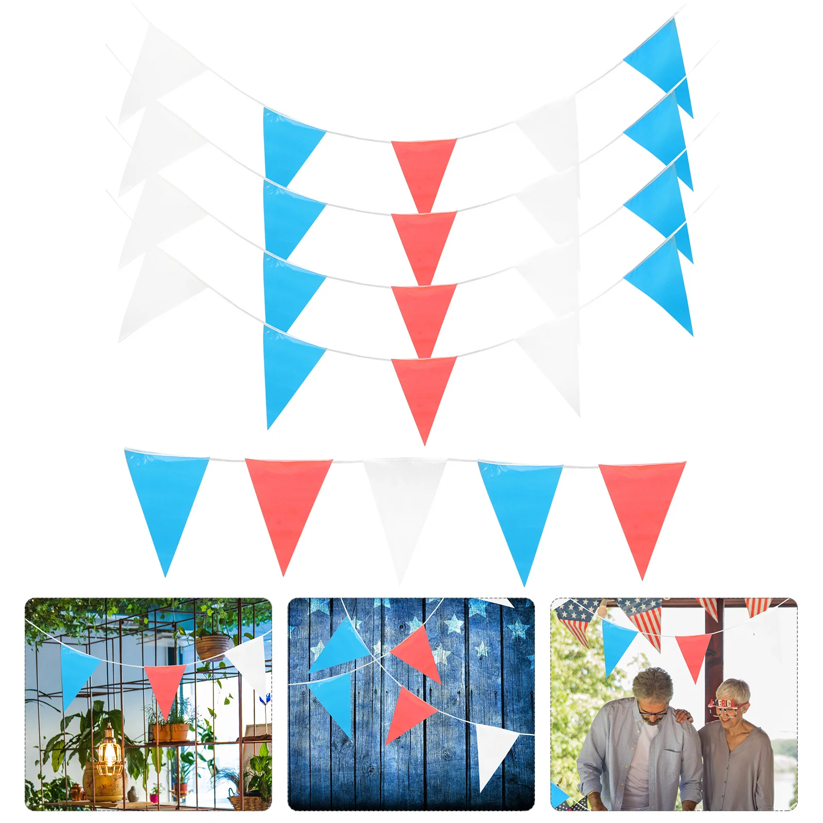 

Red White Blue Tri-Color Flag Cloth Banner For 4Th Of July Party Decorations Patriotic Hanging Decoration American Themed