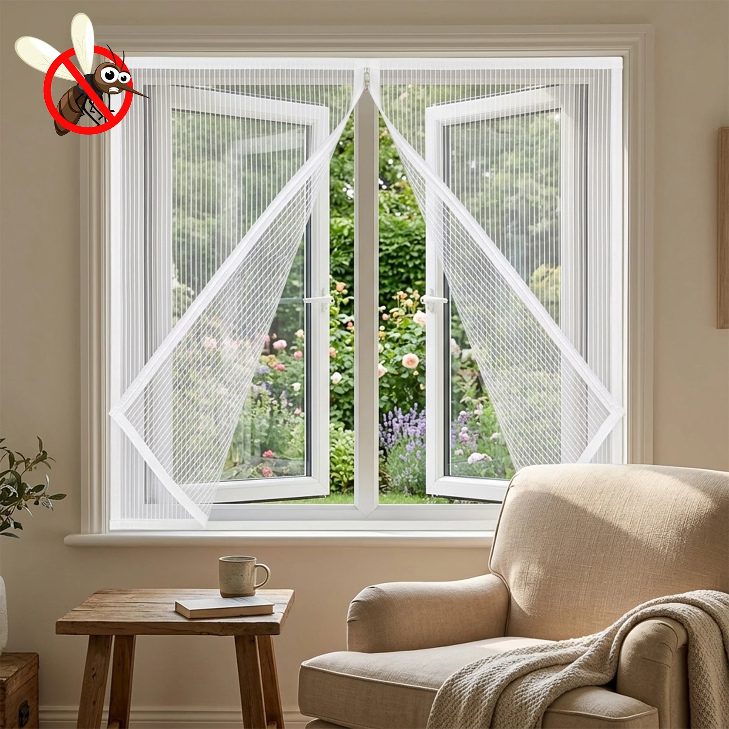 Window Screen Mosquito Net Self-Adhesive Insect Proof Breathable Mesh No Drilling Household Child Pet Friendly Easy Install