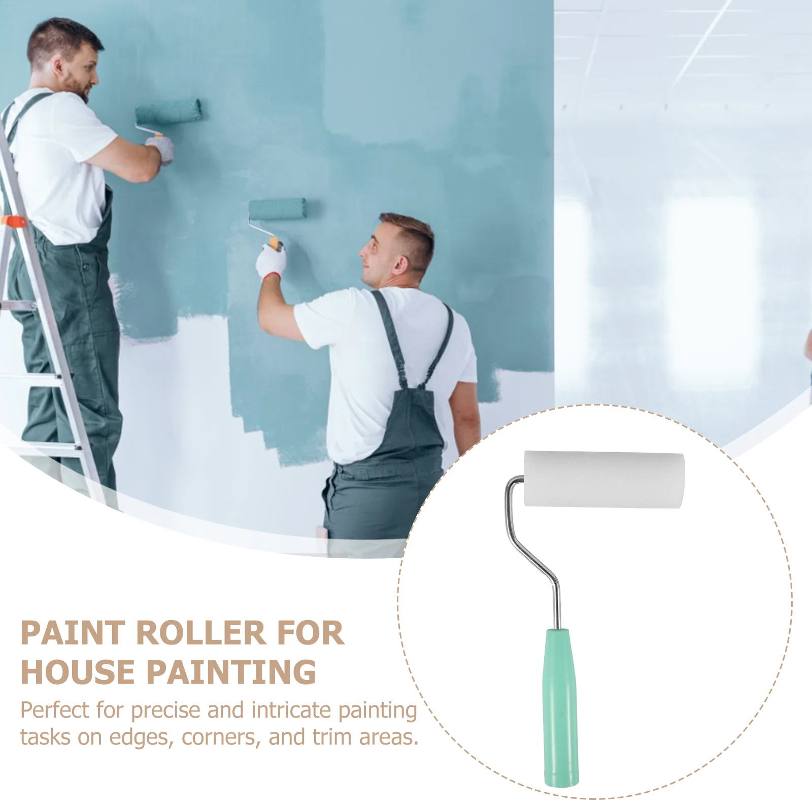 Sponge Paint Roller Small Foam Handle Dense Painting Kit Rollers Seam Vinyl for Brush