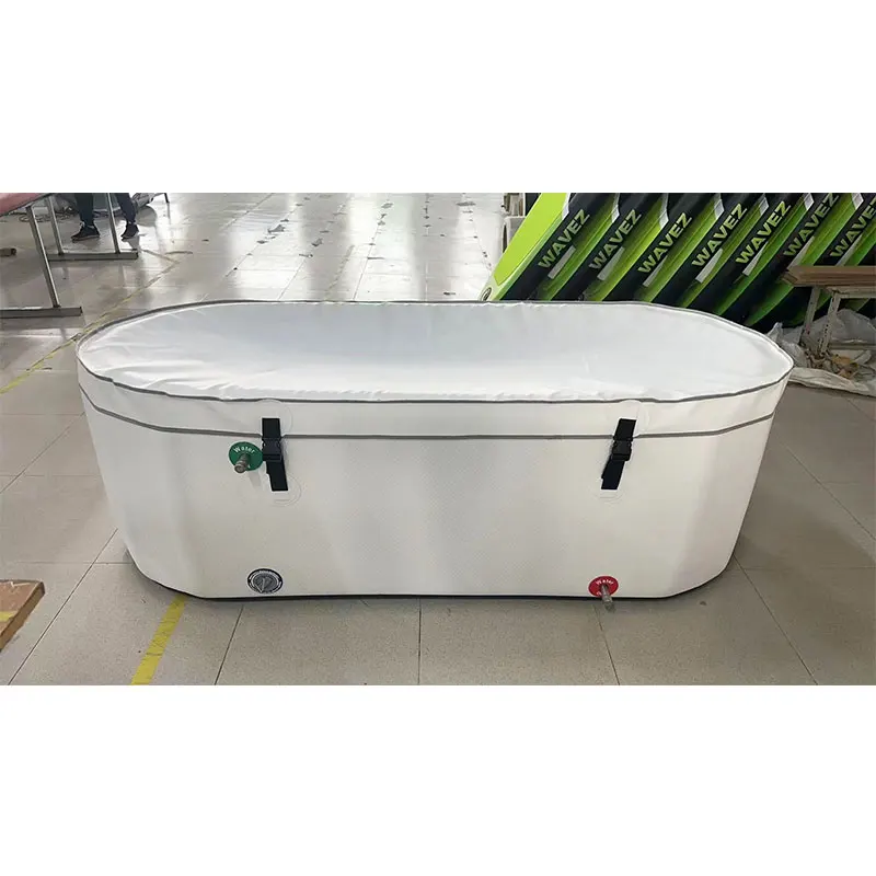 

STLF2M Portable Ice Bath Bucket Cold Tub Recovery Drop Stitch Foldable Swimming Pool With Cover