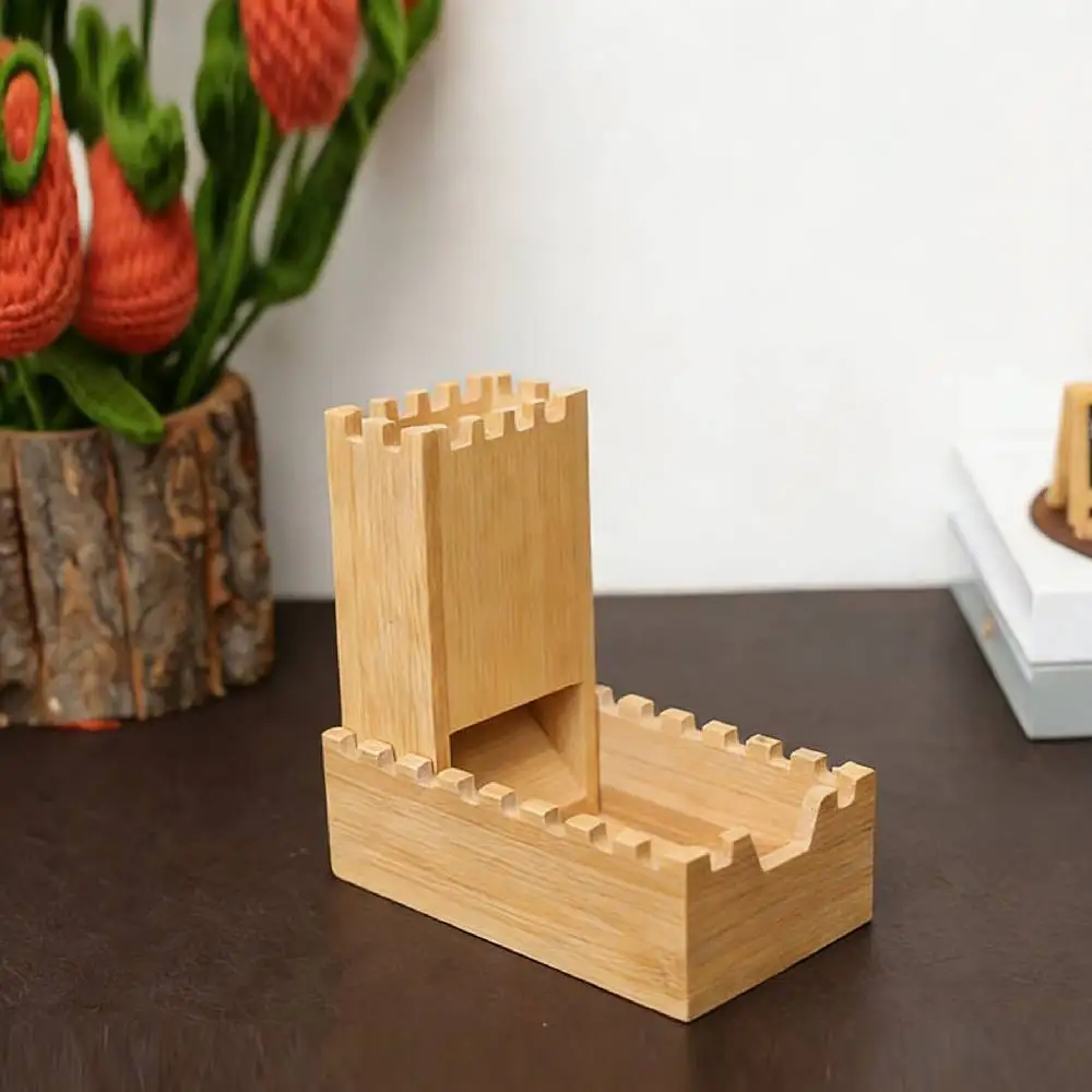 Premium Natural Bamboo Foldable Dice Tower, Castle Style Dice Roller with Tray for DND, Board Games, Tabletop RPG Game Payer