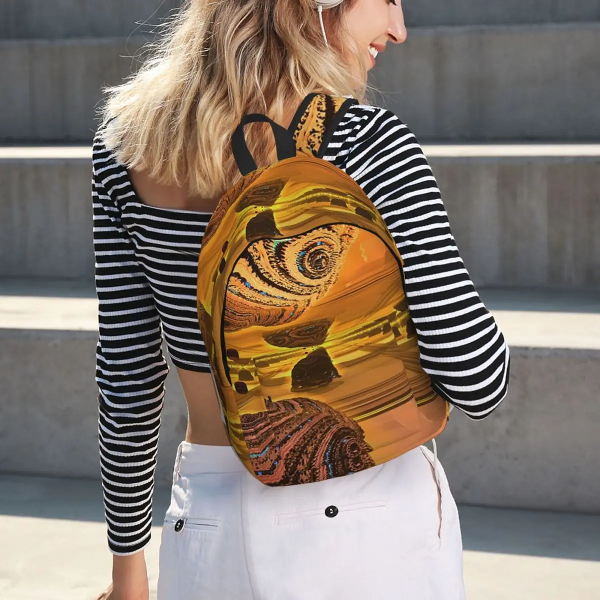 

Infinite Temple Rooms Fractal Landscapes Student Backpack School Bag Hiking Travel Daypack Fashion Bookbag Shoulder Bags
