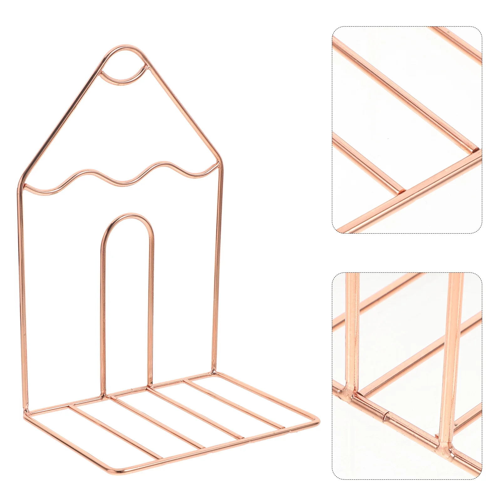 

2 pcs Iron Ends Heavy Duty Metal Book Holders For Desk Stylish Book Stoppers Decorative Bookshelf Clips Office Home Organization