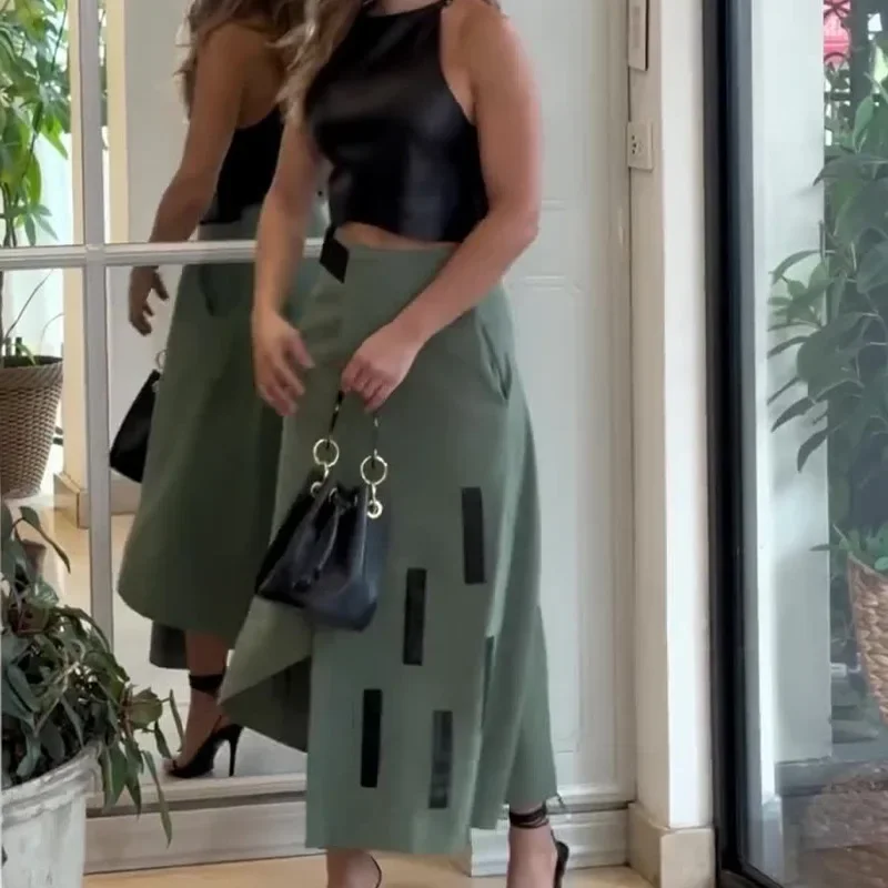 

Комплекты из двух предметов. Женские наряды. Элегантные однотонные топы без рукавов с открытыми плечами и юбка с высокой талией. Женские сексуальные комплекты вечерних платьев.