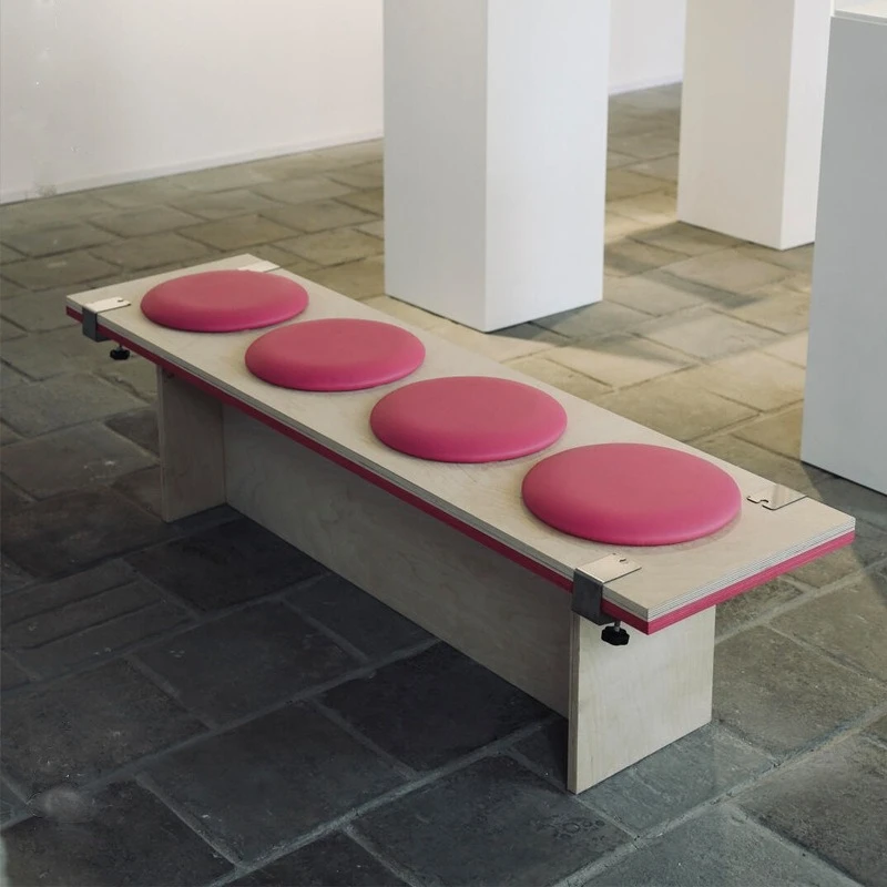 Leisure area no back bench ocean board milk tea shop cafe chair bench round seat cushion card seat sofa