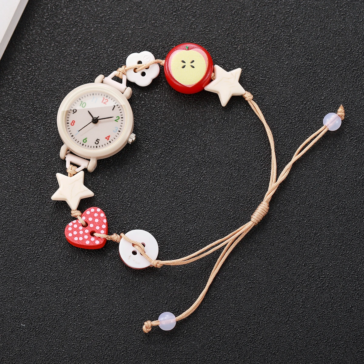 Fashion Small Arabic Dial Women Watches Ladies Beads Strap Quartz Wristwatch Reloj Mujer Girls Clock Gift(Without Box)