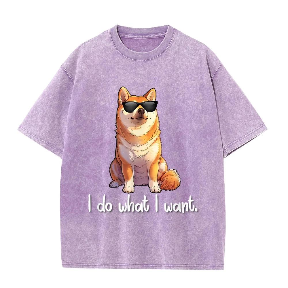 Mens Kids Doge Meme Lover Do What I Want Shiba Inu T-Shirt Camisas De Hombre Ropa Top Y2k Funny Printed Cotton Dog Graphic Tee