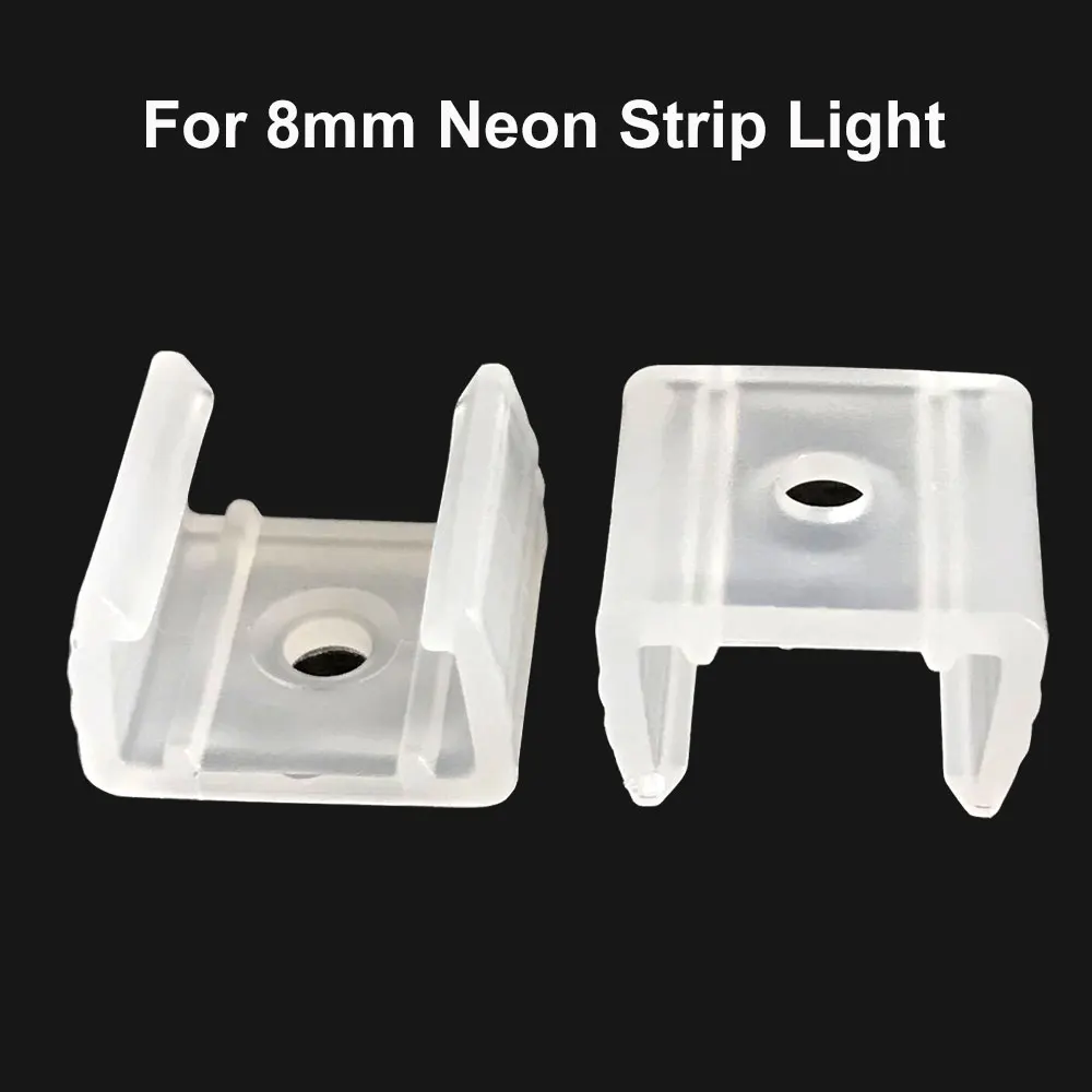 LED Strip Clip Titular Conector, 6mm, 8mm, 12mm, 220V, COB flexível, fivela de plástico, fixação Acessórios, Neon Light, 2835