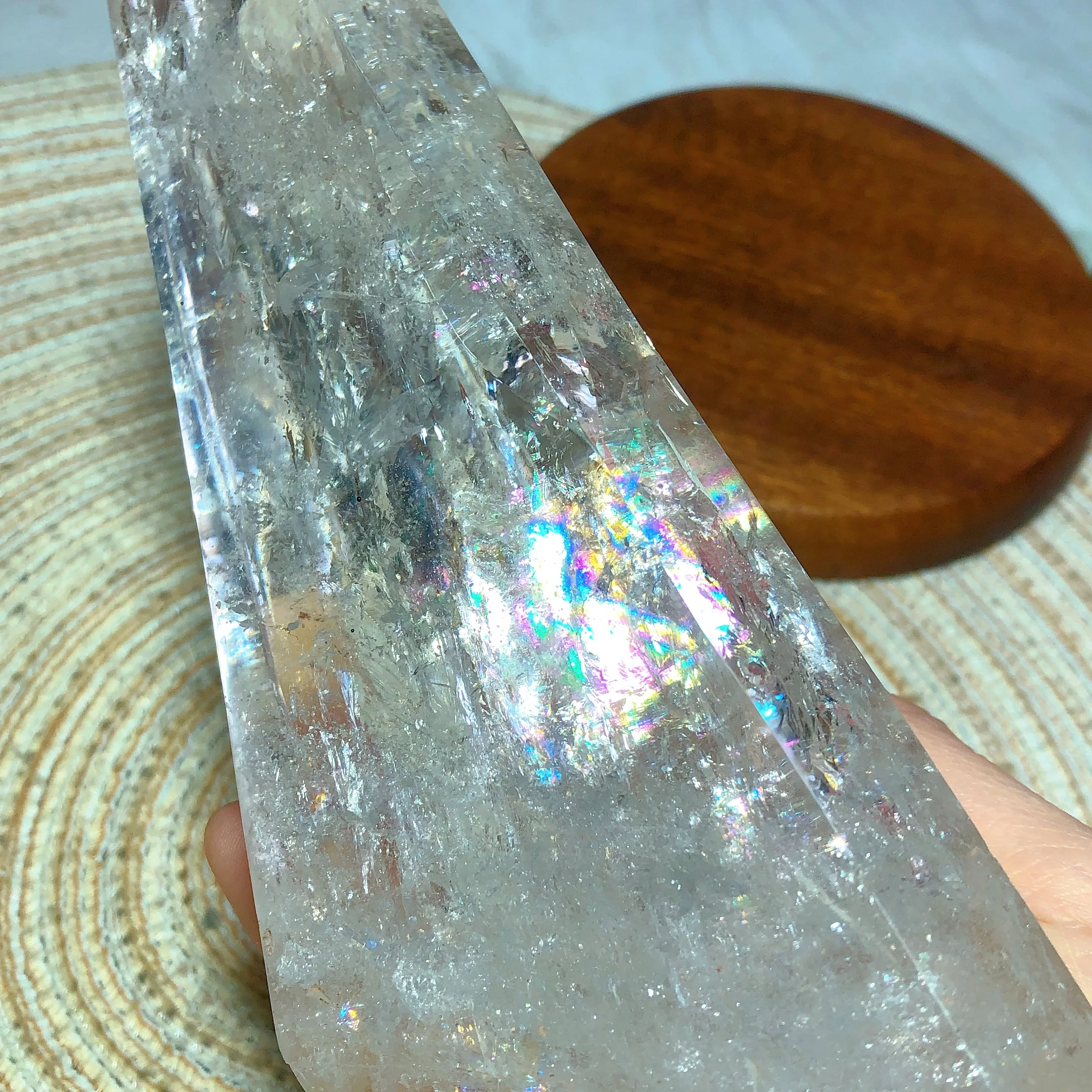 Natural Crystals Clear Quartz Rainboow Raw Stone Point Tower Mediation Flashy Room Decor Home Decorations Gift