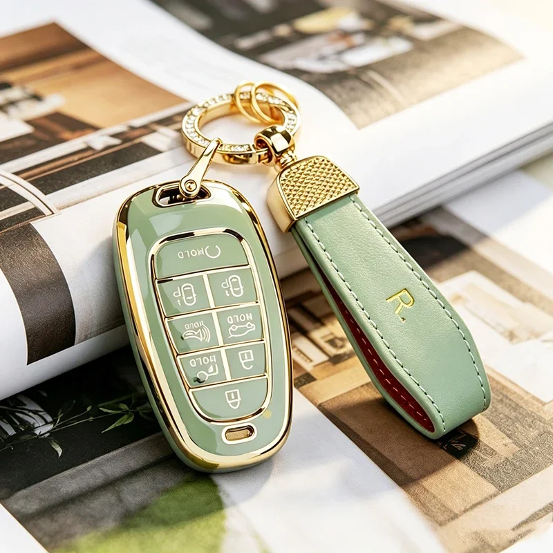 8 Buttons TPU Remote Key Fob Case Cover Fob for Hyundai Sonata Nexo DN8 Santa Fe TM Tucson NX4 Staria Ioniq Accessories