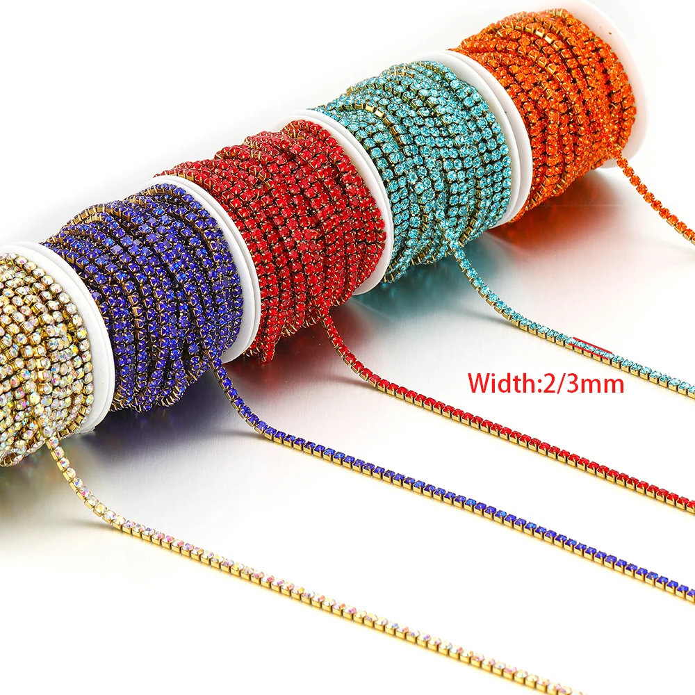 1 Meter Stainless Steel Crystal Tassel Claw Rhinestone Chains for DIY Women Necklace Bracelet Making Jewelry Clothing Supplies view 5