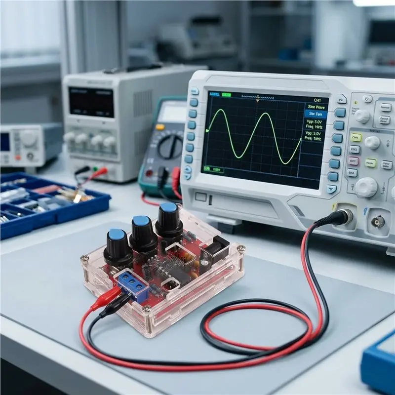 SHGO-High Precision XR2206 Function Generator 1Hz-1Mhz Adjustable Sine Square Triangle Wave Signal Output With Enclosure Shell