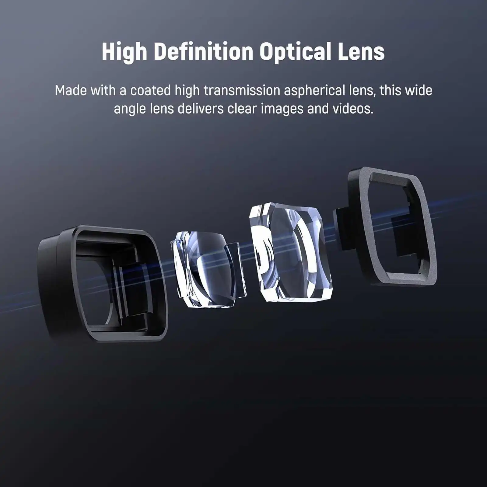 NEEWER 0.75X Wide Angle Macro Lens for DJI Osmo Pocket 3 Creator Combo Accessories, 108 FOV Magnetic Action Camera Lens