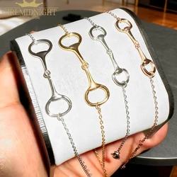 2025 New High Polished 925 Sterling Silver Horse Snaffle Bit Necklace Fashion European plain Silver Jewelry For Women