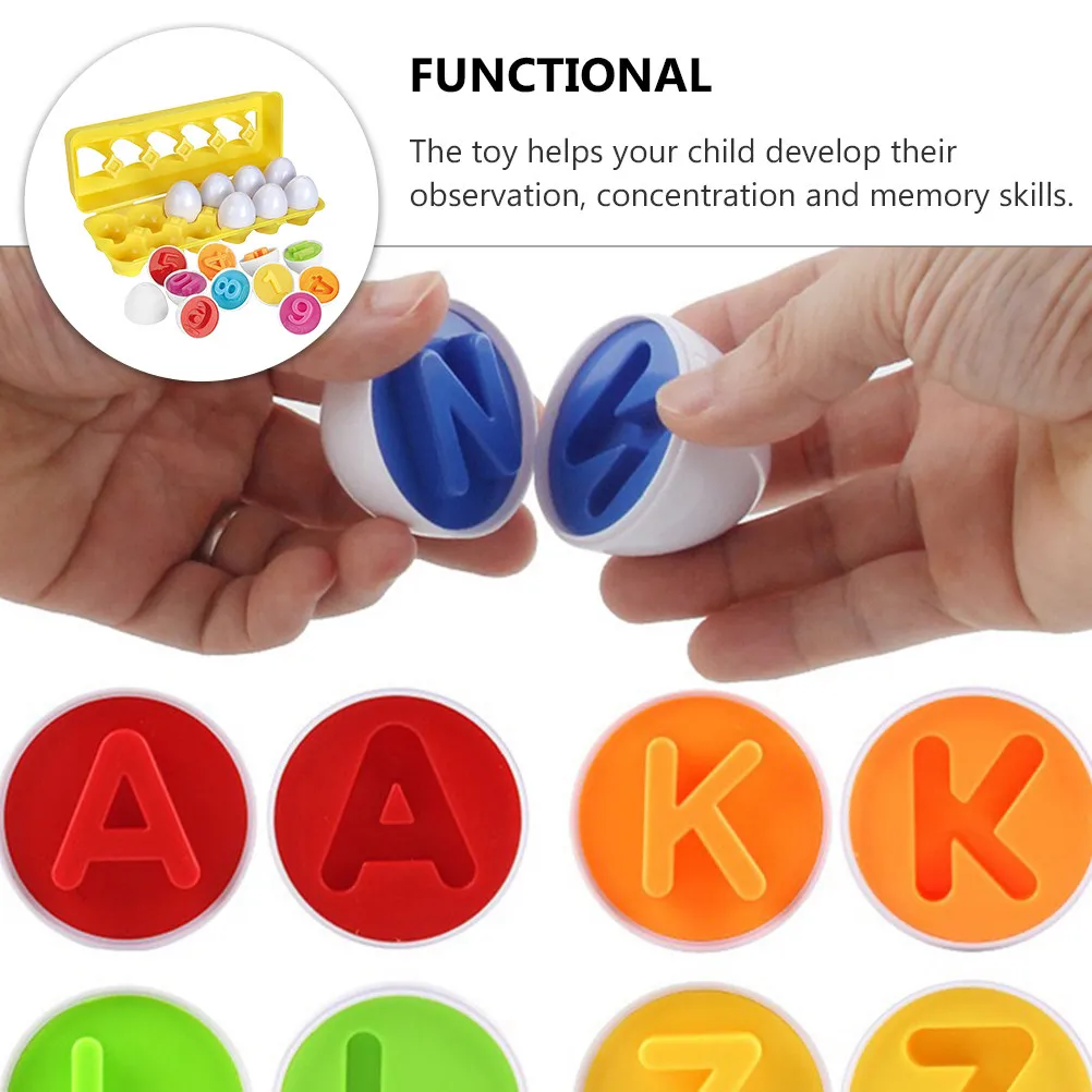 12Pcs Numbers Matching Egg Colorful Educational Puzzle Set Creative Math Game for Kids Early Learning Development