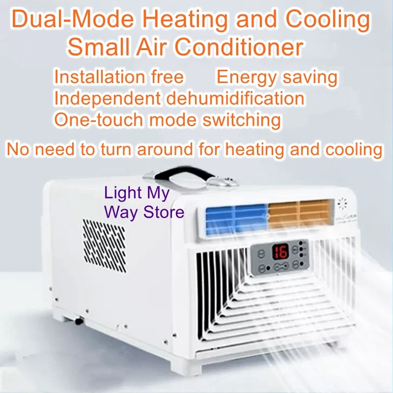 Portable air conditioner cooling and heating in one no installation no drain portable compressor refrigeration air conditioner