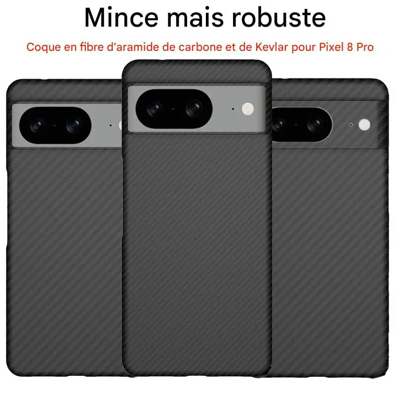 Pour pixel 8 pro boîtier en carbone kevlar 600d fibre d'aramide magsafe ultra mince couverture dure magnétique noir mince lumière mat hommes mat