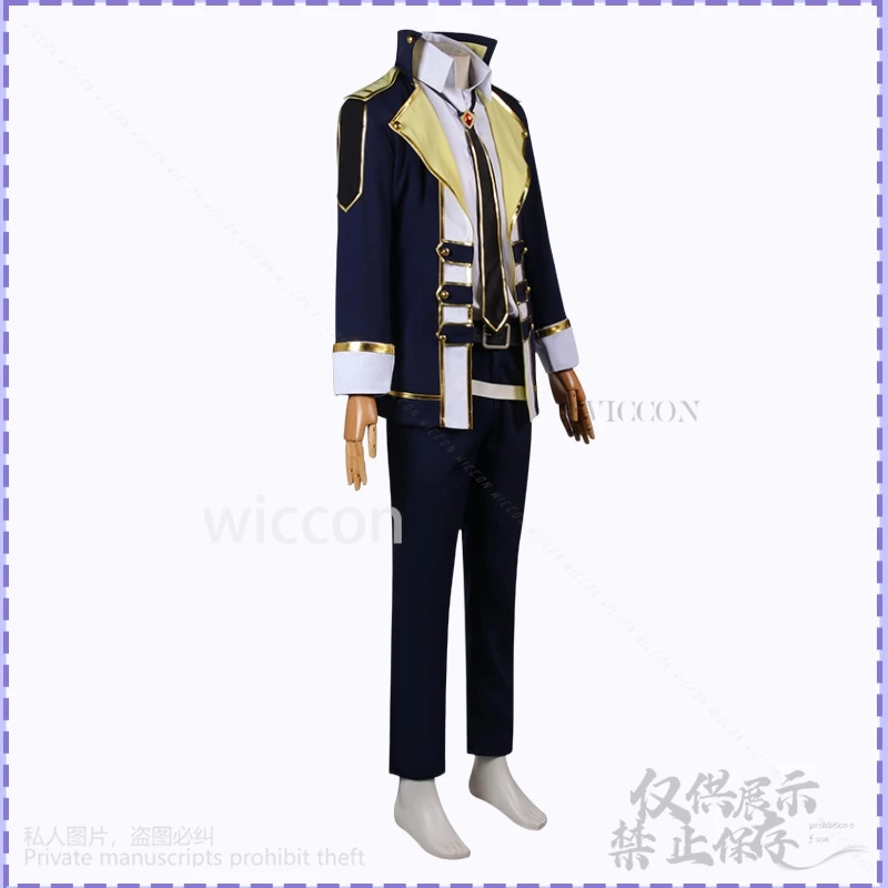 Anime The Eminence In Shadow 코스프레 Cid Kagenou DK 교복 코트 바지 블랙 가발 @Edgyy(* 멋진 할로윈 Cos 맞춤형