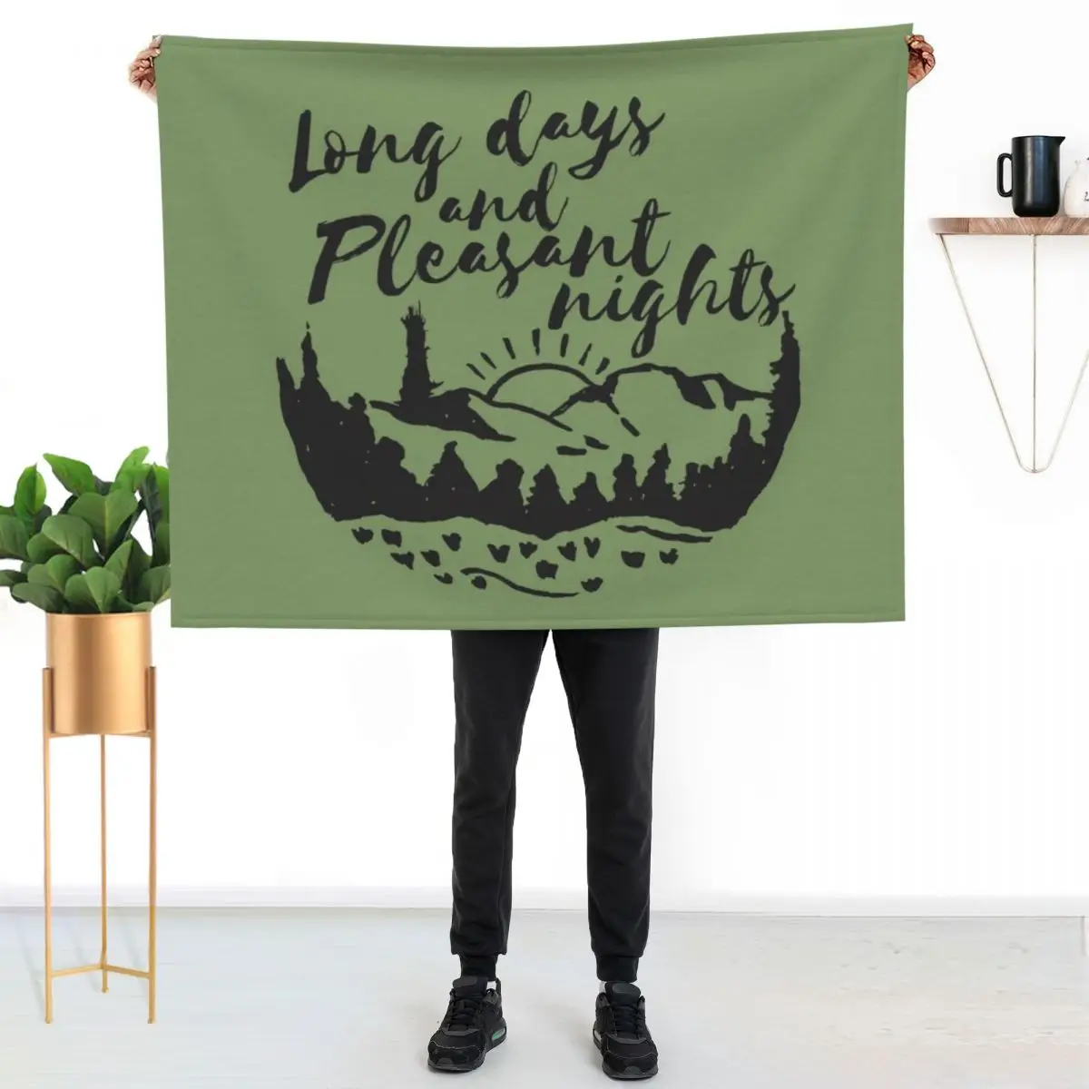 

Long Days and Pleasant Nights Throw Blanket Stylish Warm Blanket for Living Room Bedroom